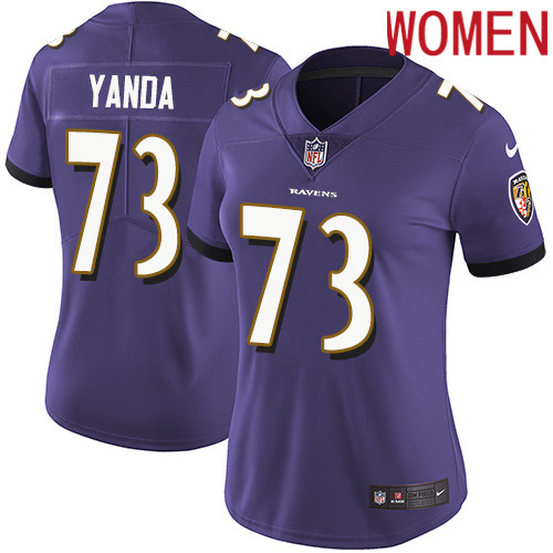 2019 Women Baltimore Ravens #73 Yanda purple Nike Vapor Untouchable Limited NFL Jersey->women nfl jersey->Women Jersey